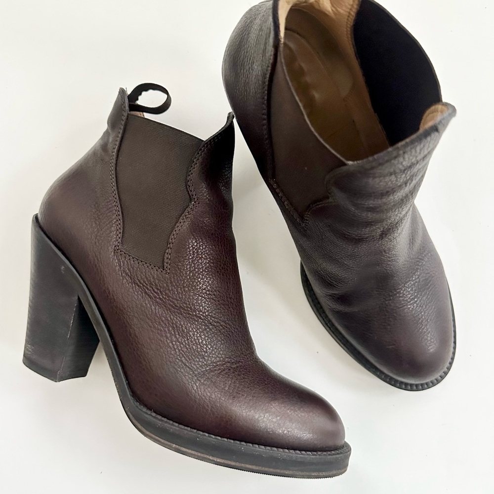 ACNE STUDIO | WESTERN “STAR” COWBOY BOOTS GRAINED LEATHER BOOTIES HEELS 39 EU